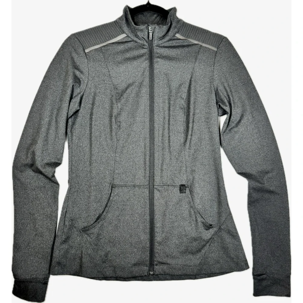 5.11 Tactical Full Zip Jacket Womens Small Gray Ribbed Shoulder Mock Neck
